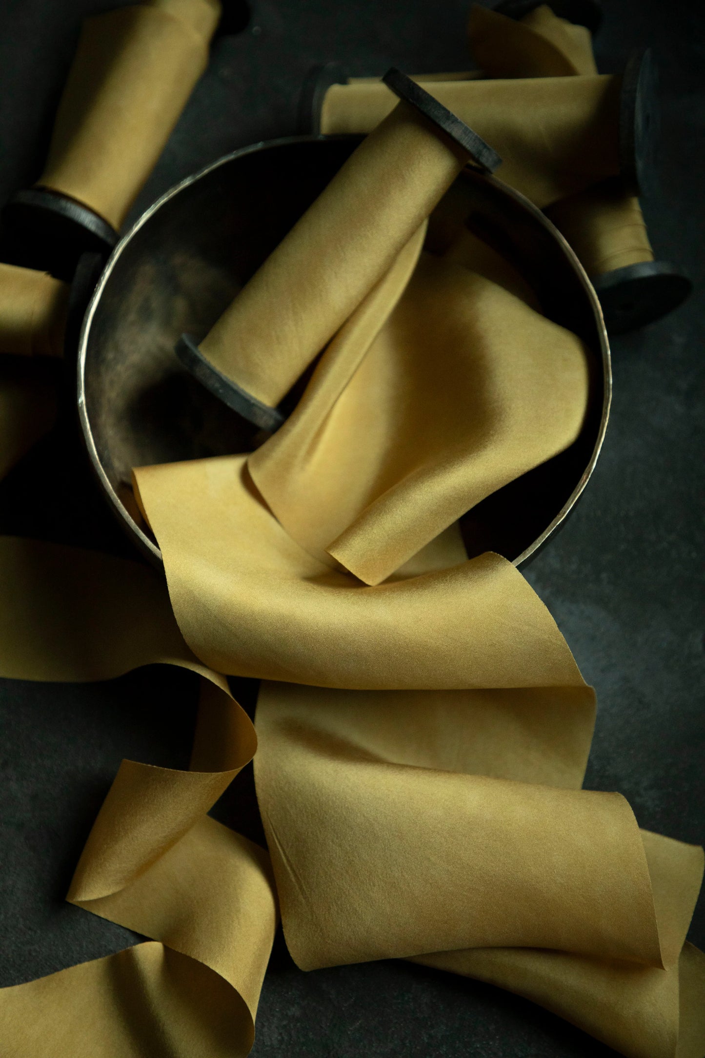 Guilded Gold Silk Ribbon Wreath