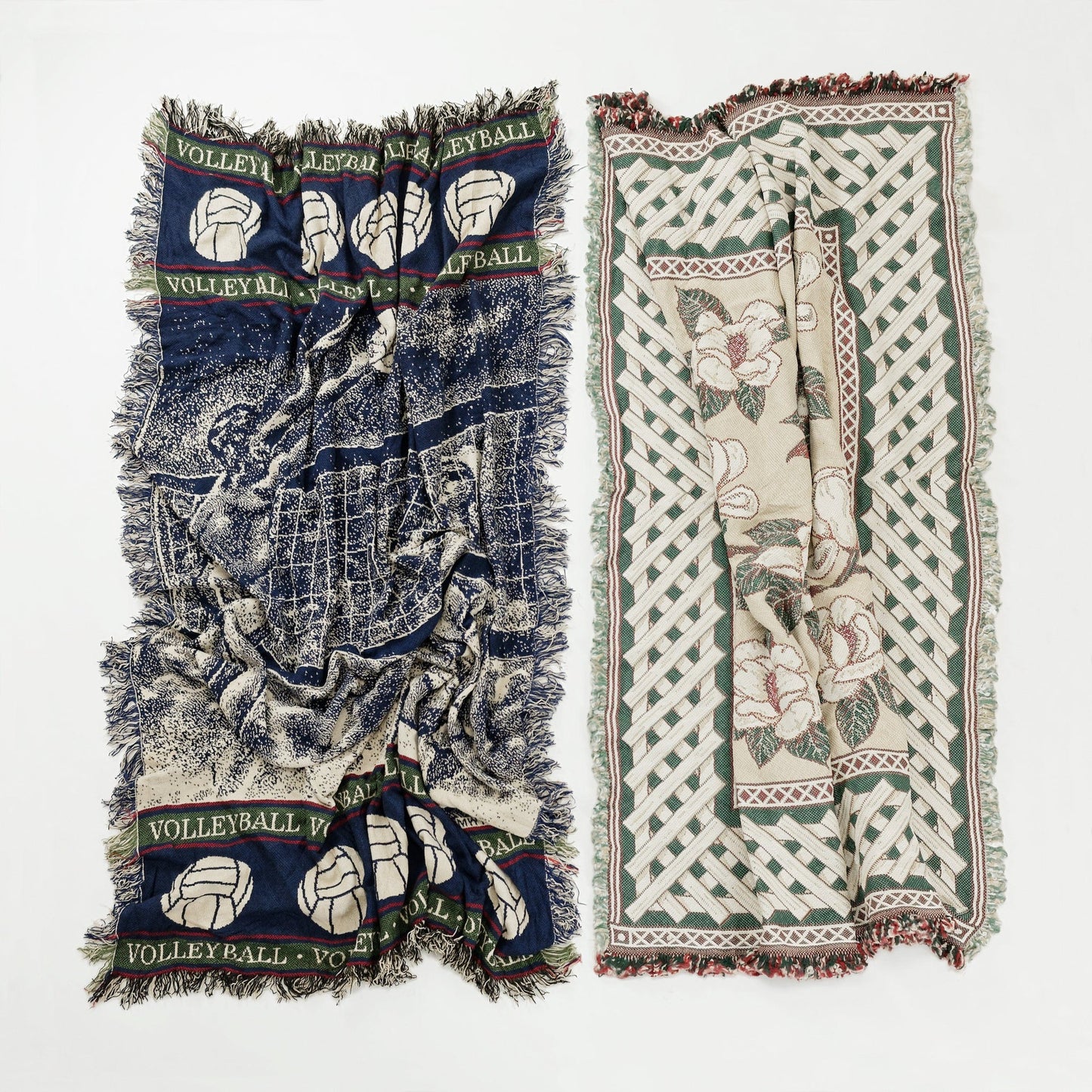 Preloved Woven Tapestry Blankets | Set of 2