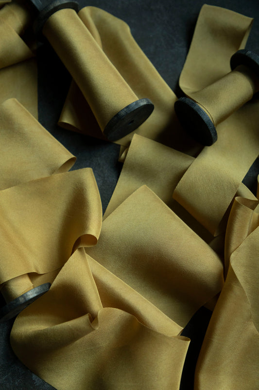 Guilded Gold Silk Ribbon Wreath