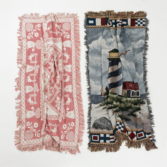 Preloved Woven Tapestry Blankets | Set of 2