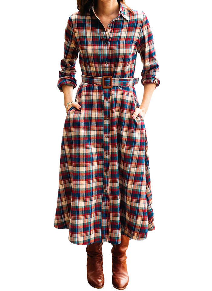 Apple Cinnamon Flannel Maxi Dress